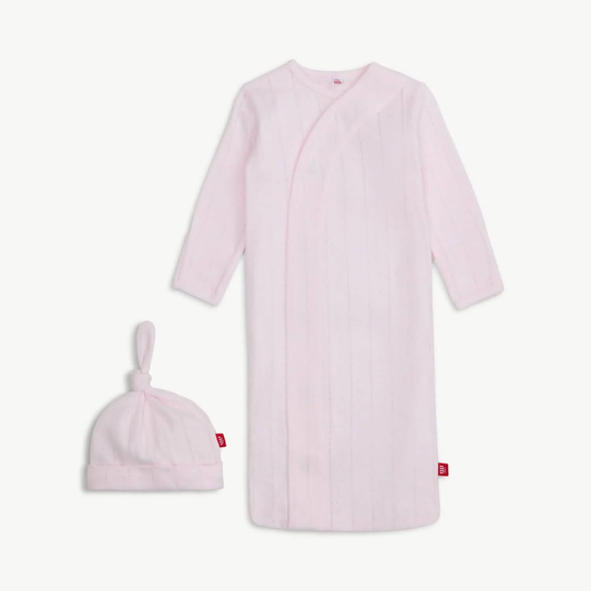 Magnetic Me: Love Lines Pink Gown + Hat Set - Pointelle