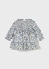 Baby Ruffled Velvet Dress - Blue Bell