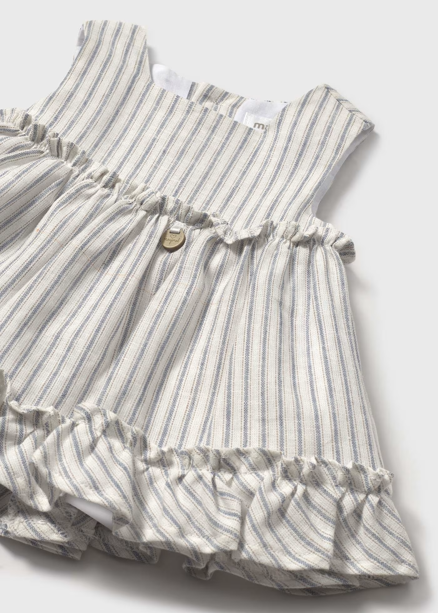 Newborn Striped Dress with Bloomers - Neutral