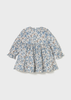 Baby Ruffled Velvet Dress - Blue Bell