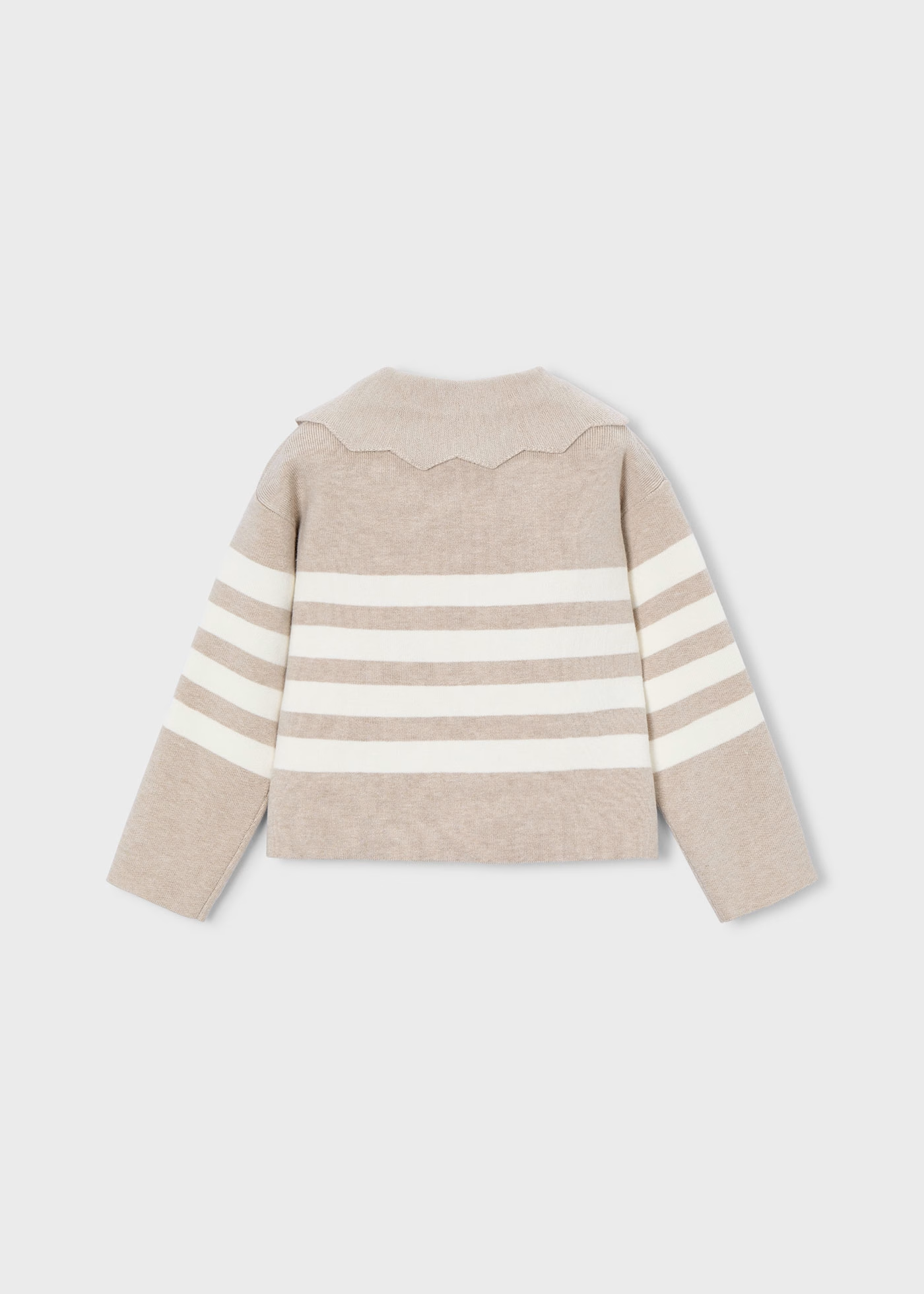 Girl Striped Knit Sweater - Heather Toffee