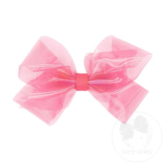 Medium WeeSplash Colored Swim Bow - Coral Rose