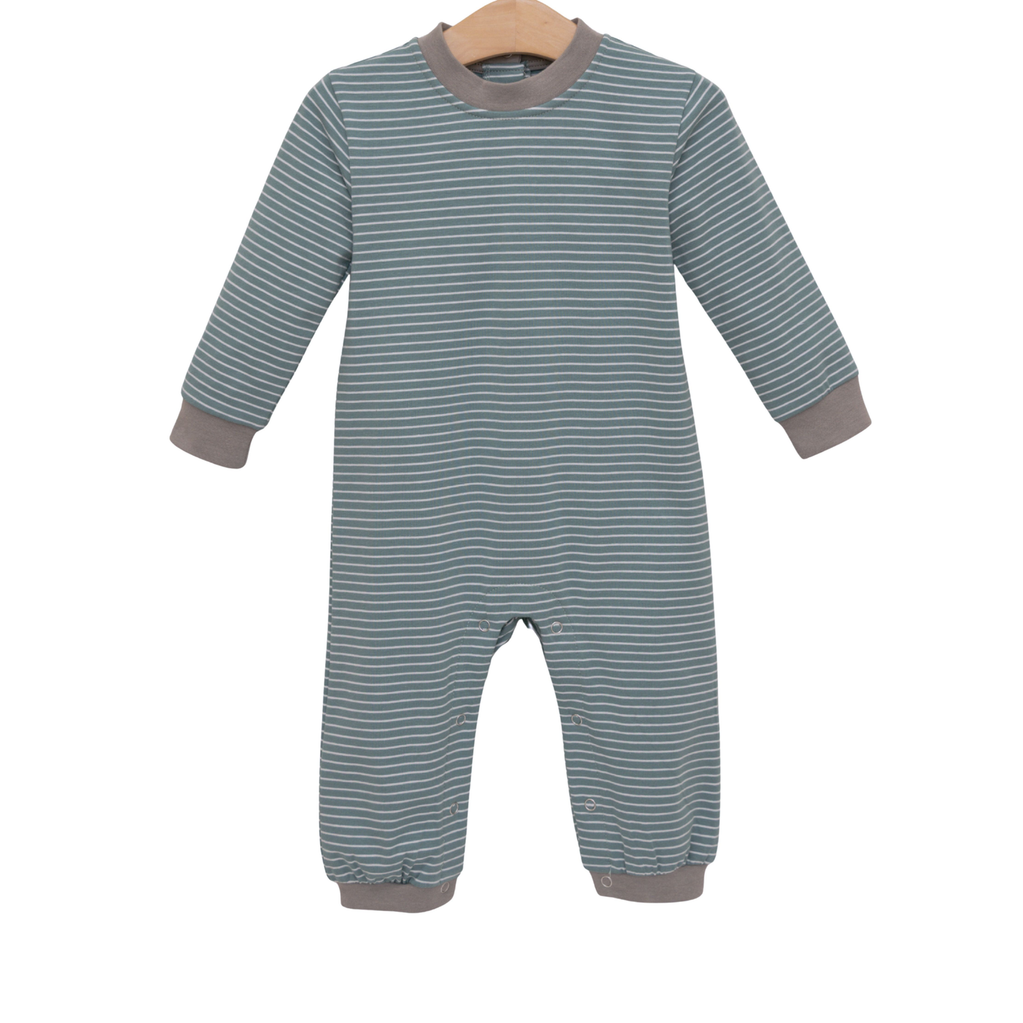 Miller Romper - Sage Stripe/Beige
