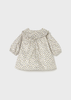 Newborn Girl Printed Velvet Dress - Olive