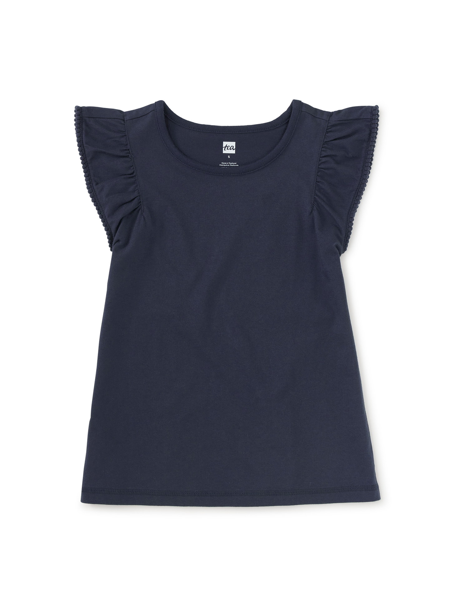 Pom-Pom Flutter Top - Navy
