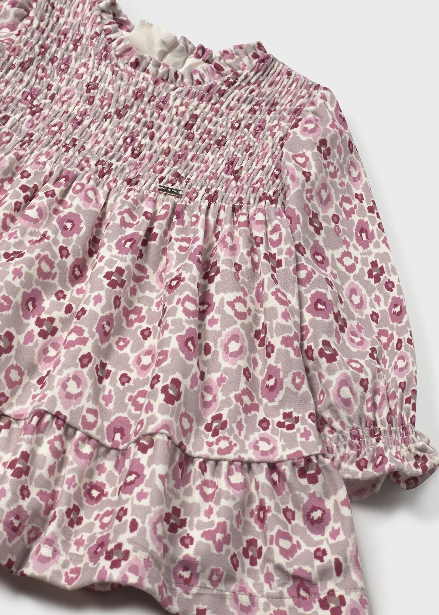 Baby Ruffled Velvet Dress - Quartz