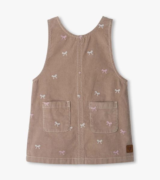 Bow Embroidered Fin Whale Cor Pinafore