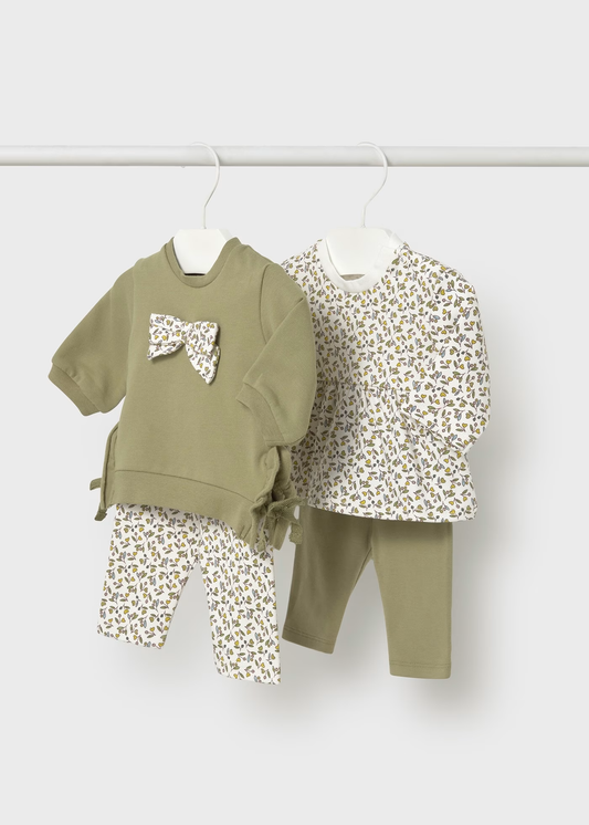 Newborn Girl 4-Piece Set - Olive