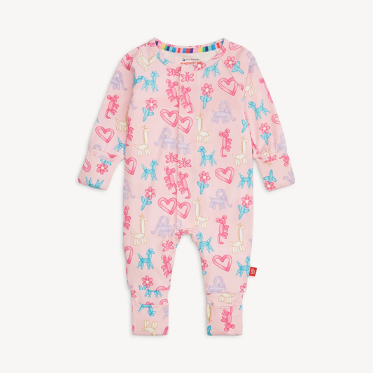 Magnetic Convertible Coverall - Pink Party Animals Glow in the Dark