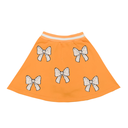 Orange and White Bows Skort