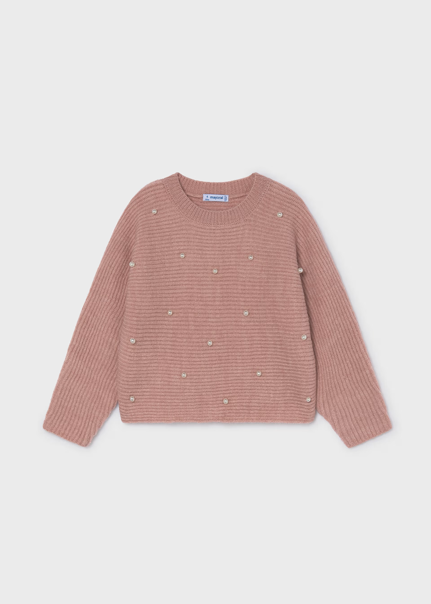 Girl Knit Sweater With Pearls - Quartz