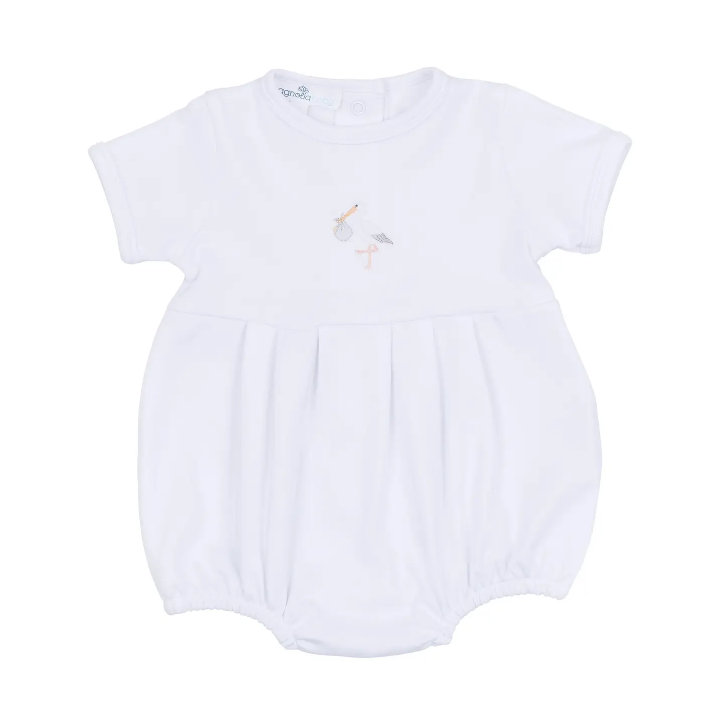 Vintage Stork Short Sleeve Bubble - White