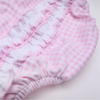 Mini Checks Ruffle Short Sleeve Bubble - Pink