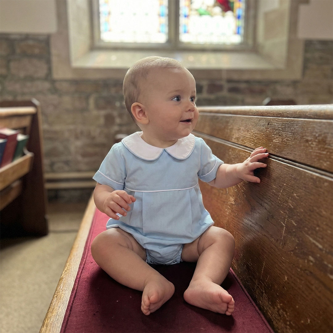 Blue Poplin Boy's Bubble