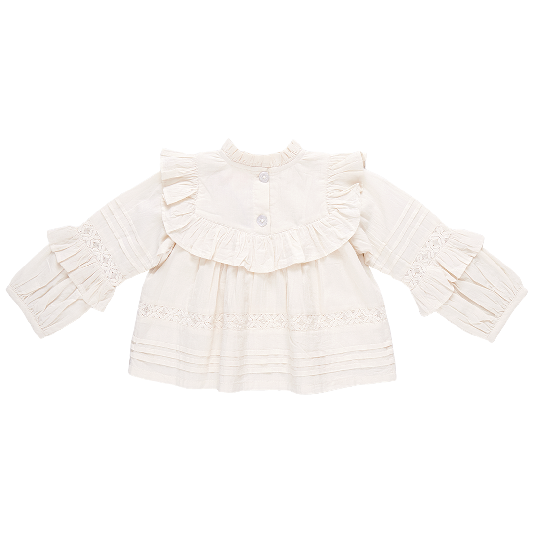 Girls' Lace Mira Top-Antique White