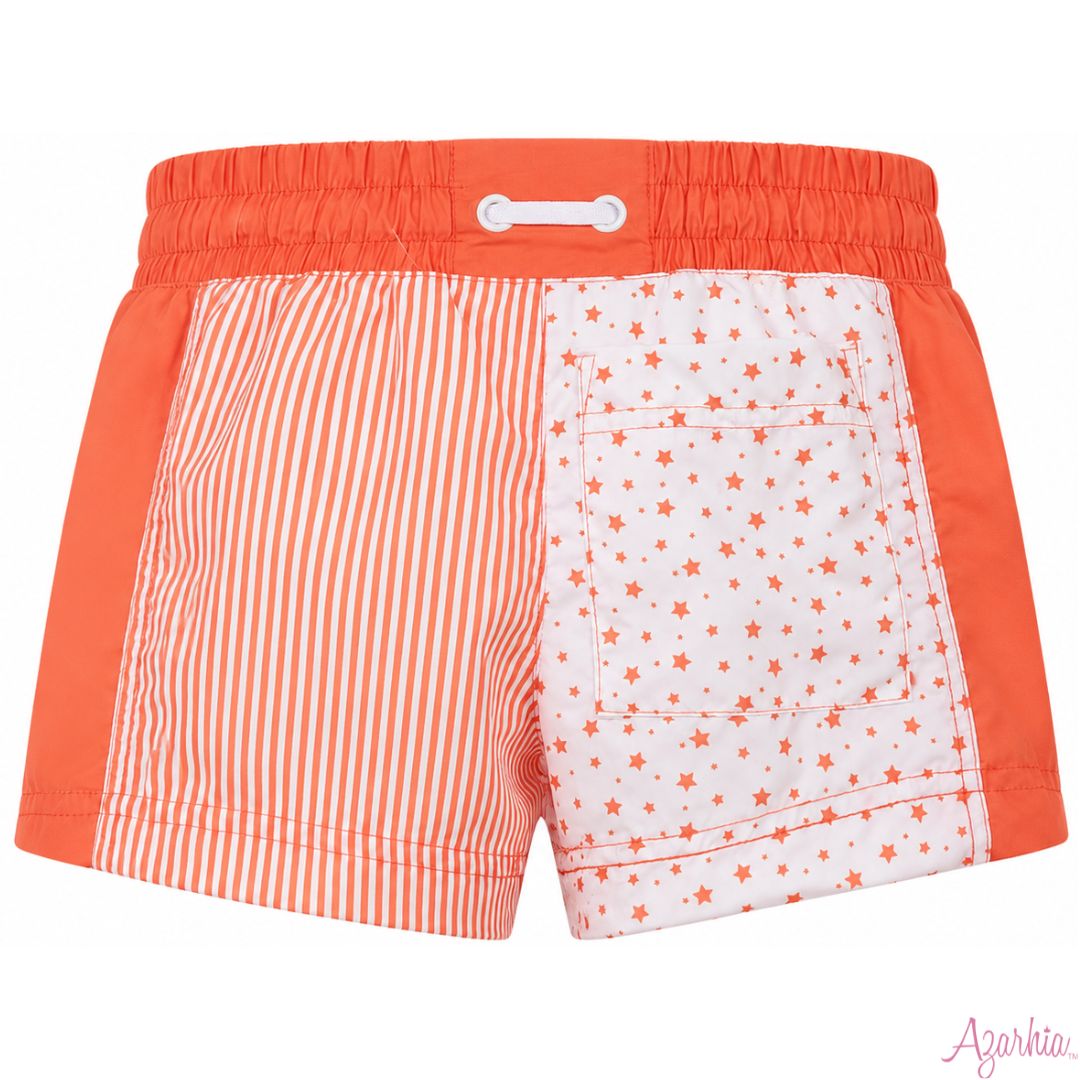 Stars and Stripes Game Day Color Block Shorts - Orange