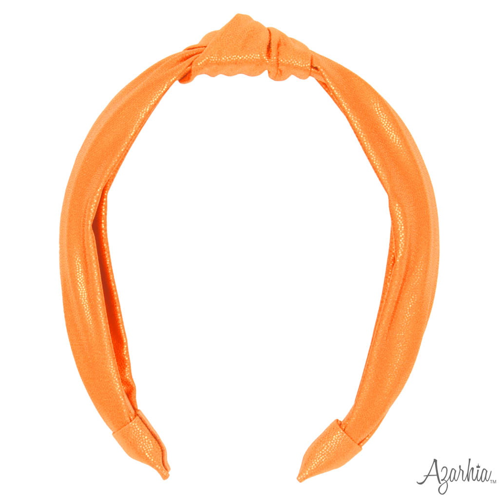 Top Knot Headband in Orange Shimmer