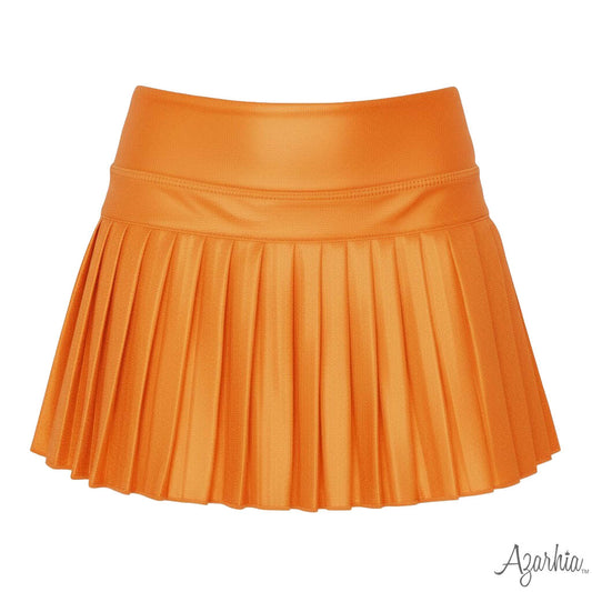 Mini Pleated Skort in Orange Shimmer