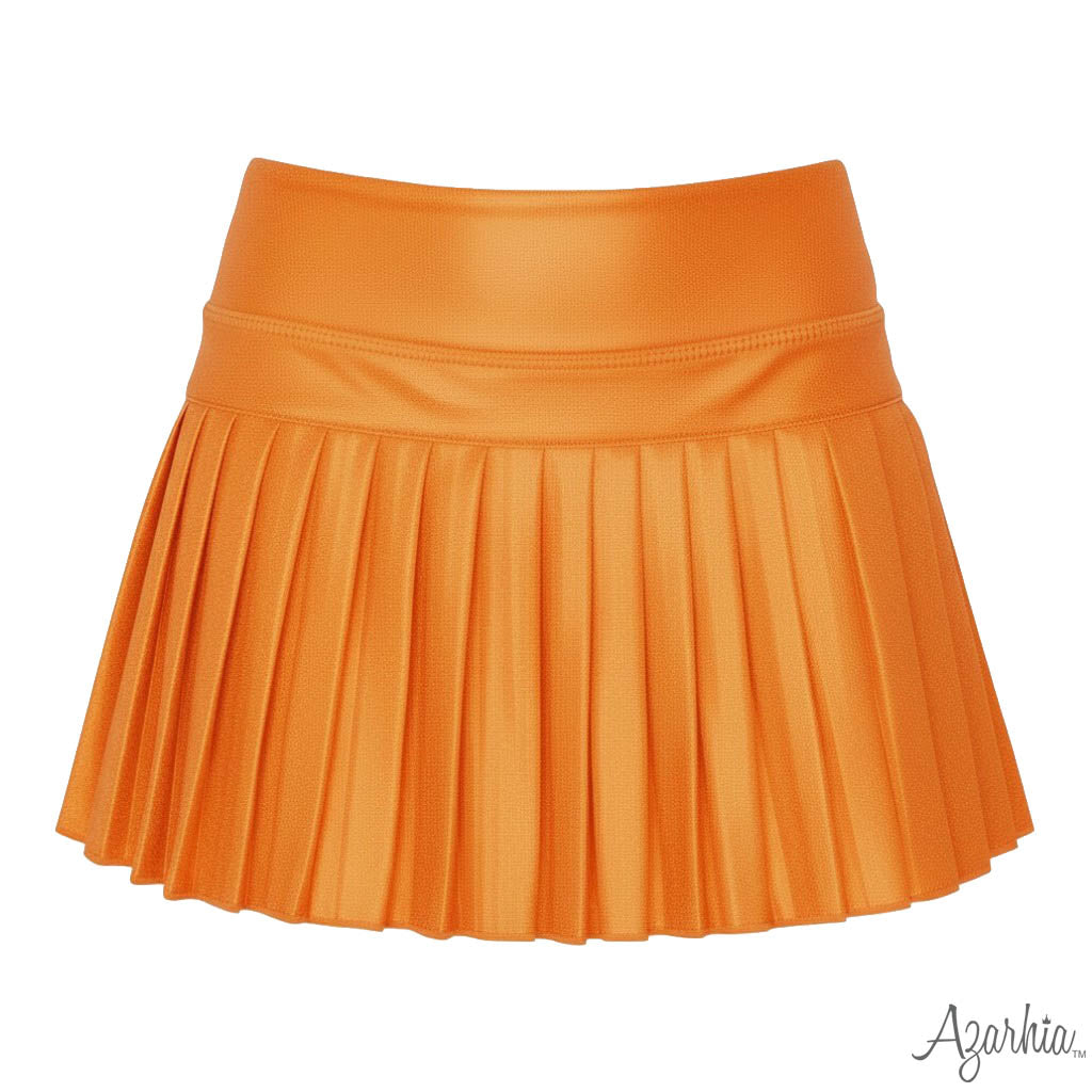 Mini Pleated Skort in Orange Shimmer