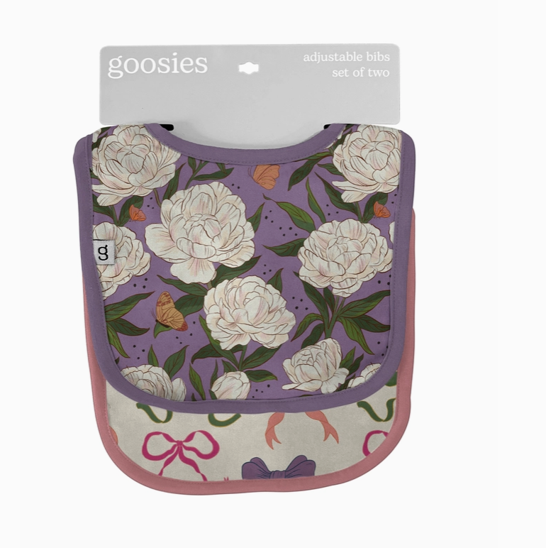 Peonies Fall Floral Bibs - Set of 2