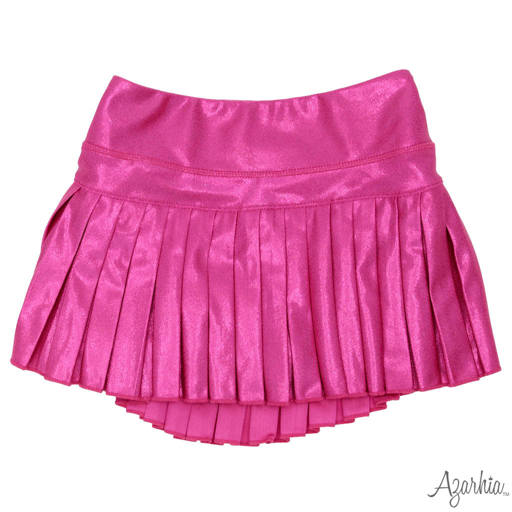 Mini Pleated Skort in Hot Pink Shimmer