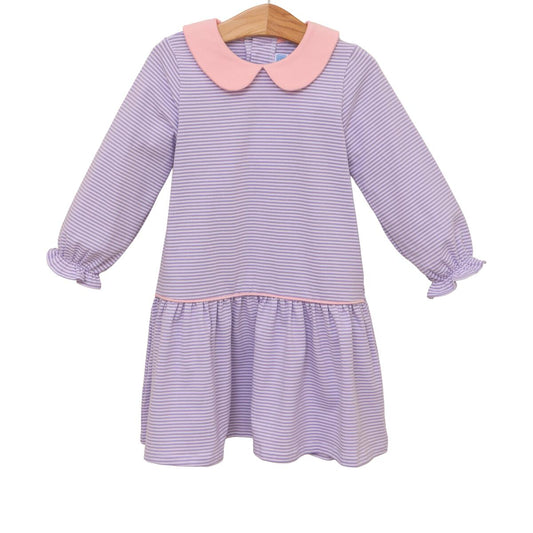 Katherine Dress - Lavender Stripe/Light Pink