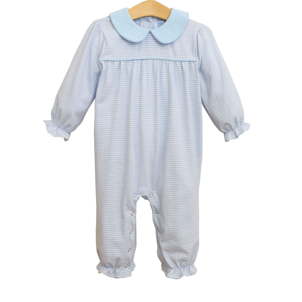 Abigail Romper - Light Blue Stripe