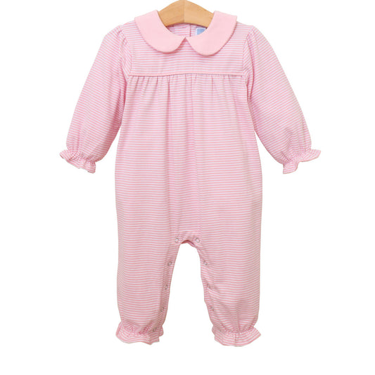 Abigail Romper - Light Pink Stripe