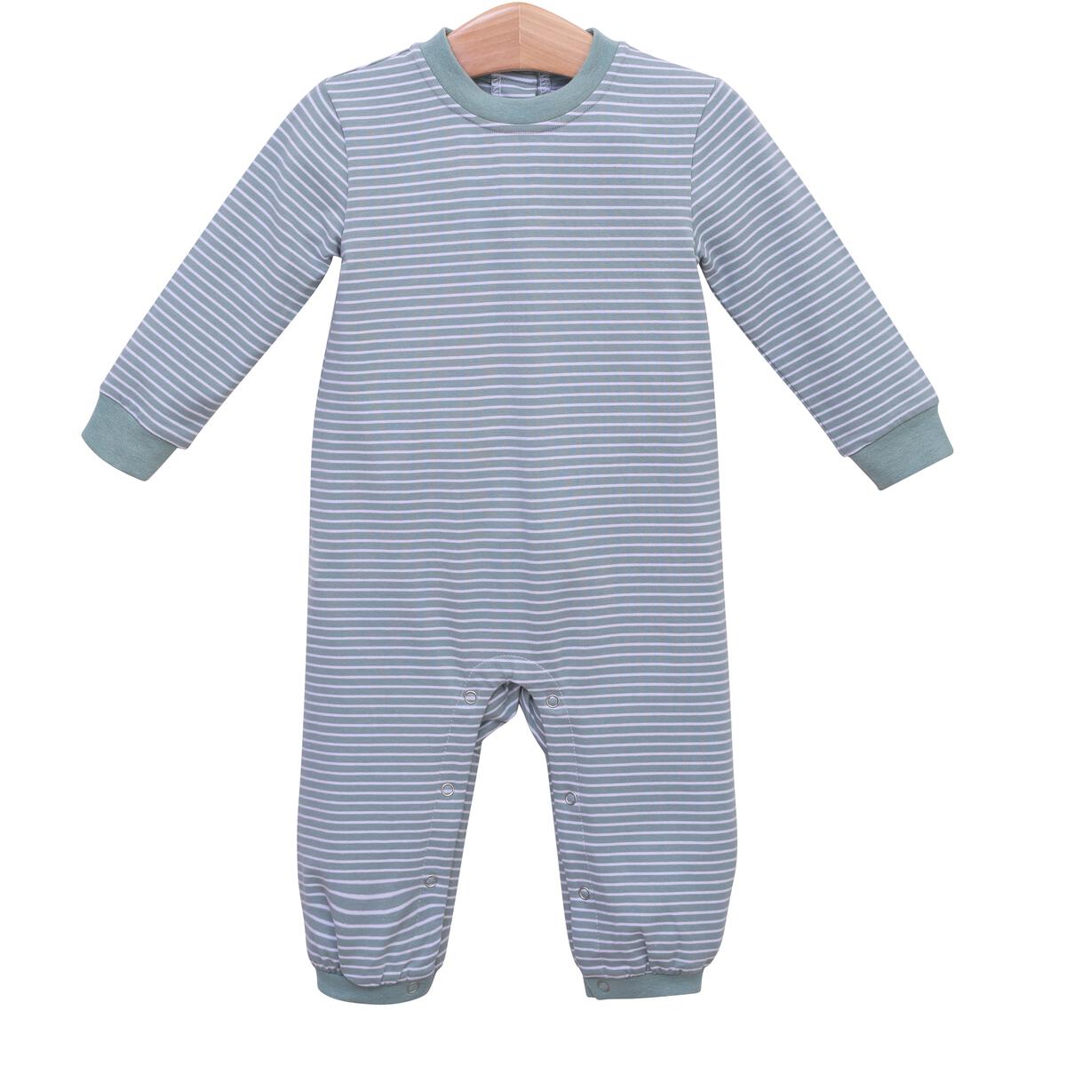 Miller Romper - Sage Stripe