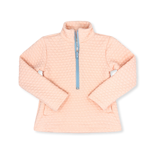 Heather Half Zip - Pairs Pink Quilted