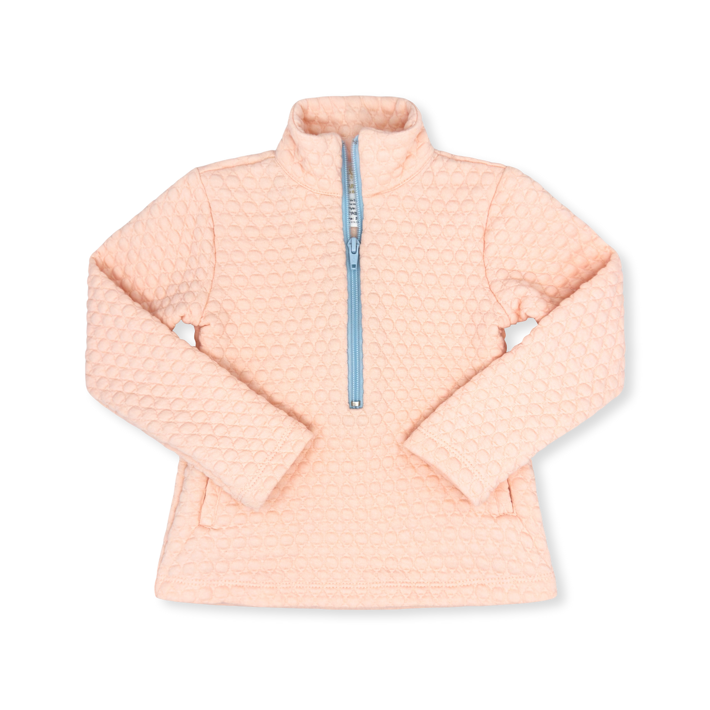 Heather Half Zip - Pairs Pink Quilted