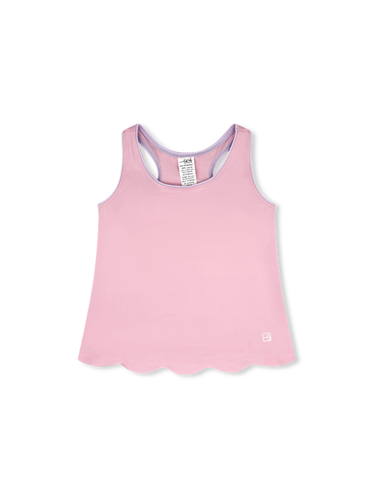 Anna Scallop Tank - Cotton Candy Pink, Petal Purple