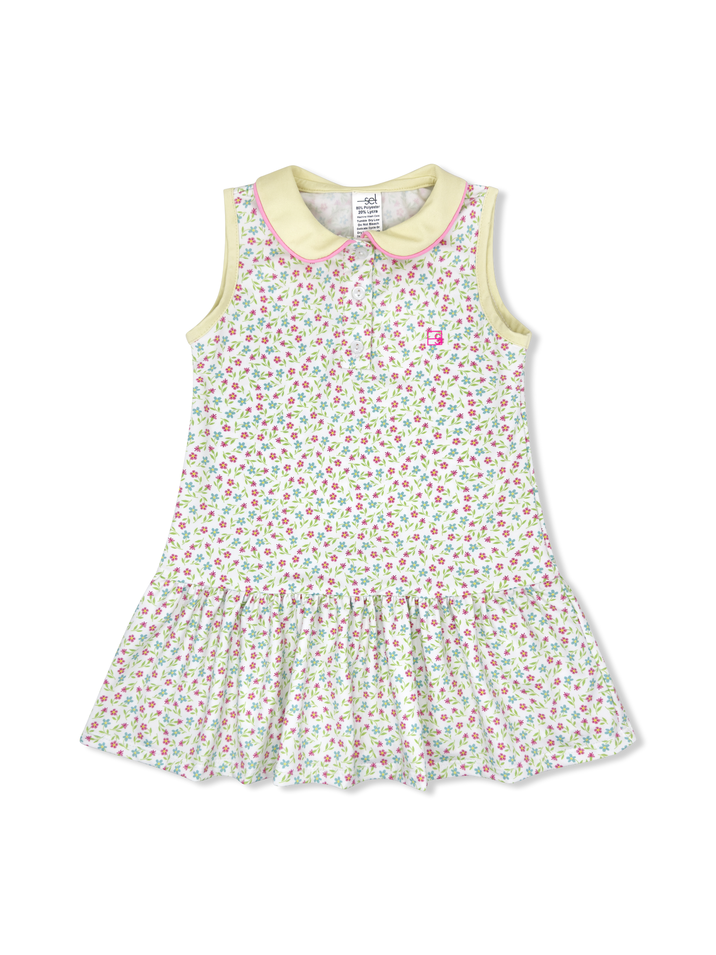 Darla Dress - Petal Pop Floral, Sunshine Yellow, Flamingo Pink