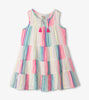Neon Stripes Layered Tiered Dress