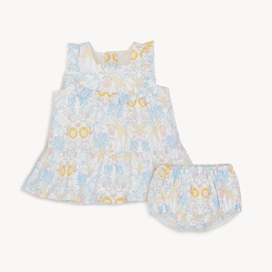 Nikki Menagerie Cotton Dress+Diaper Cover