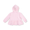 French Terry Sport - Varsity Zip Peplum Hoodie - Pink