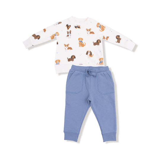 Best Friend Dogs - French Terry Raglan Sweatshirt and Jogger Set