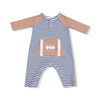 Stripes with Football - Ragland Henley Romper