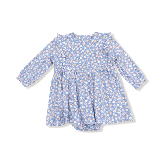 Country Calico - Ruffle Long Sleeve Bodysuit Dress