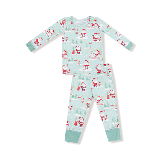 Golfing Santa and Elves - Long Sleeve Loungewear Set