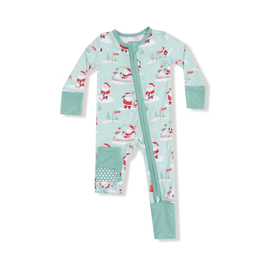 Golfing Santa and Elves - 2 Way Zipper Romper
