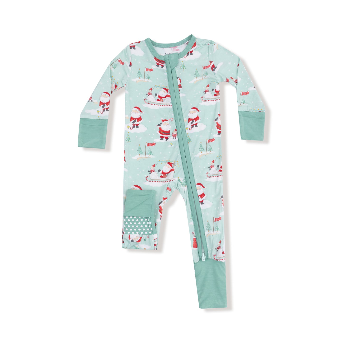 Golfing Santa and Elves - 2 Way Zipper Romper