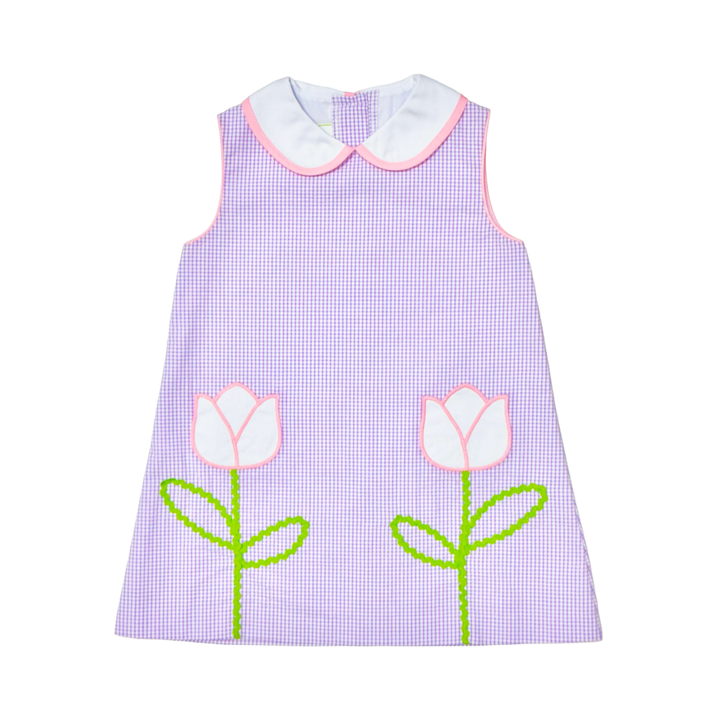 Tulips Louisa Dress - Lavender Mini Seersucker