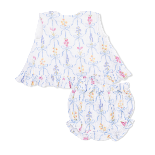 Ribbon Bouquets - Ruffle Back Top and Bloomer