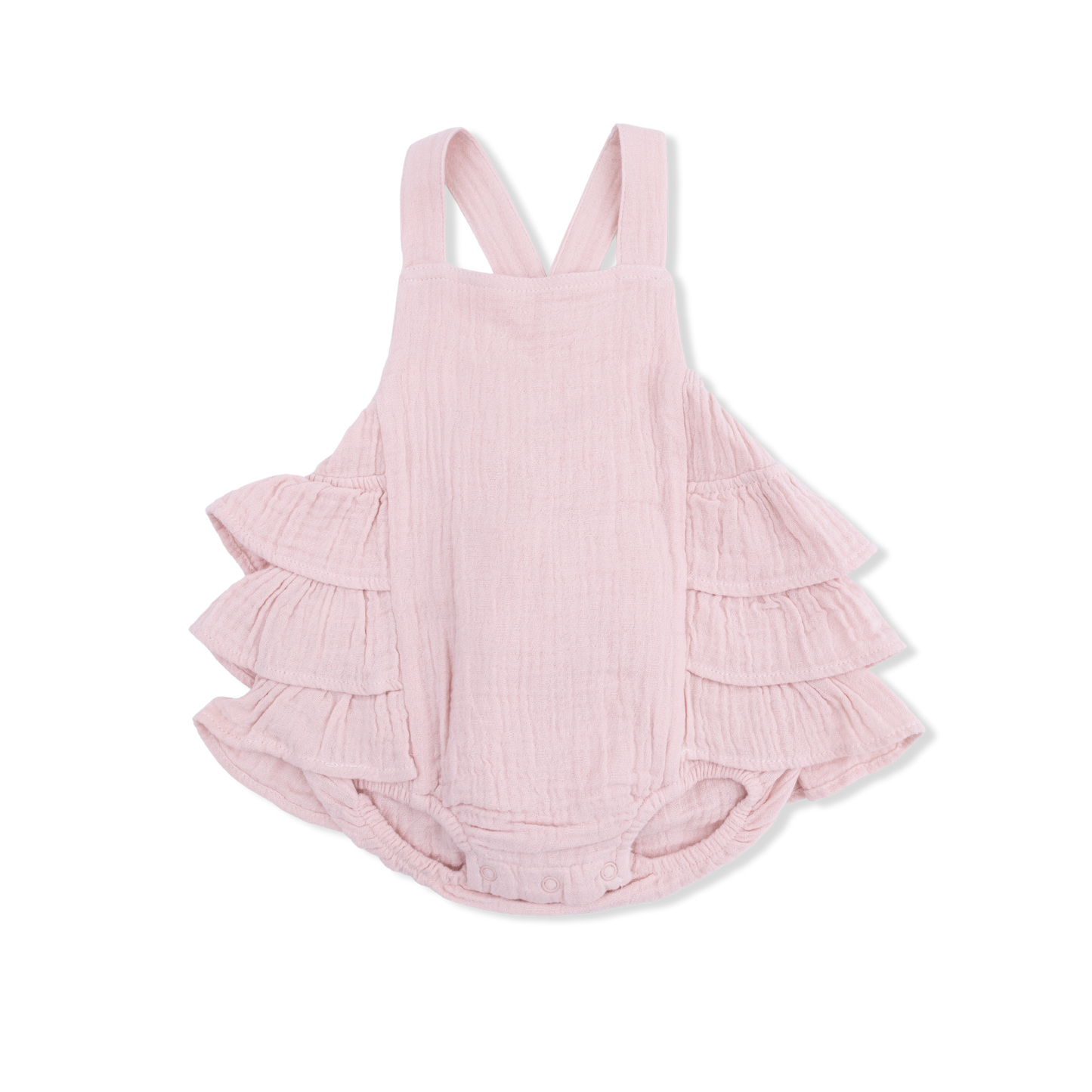 Solid Muslin Lotus- Ruffle Sunsuit