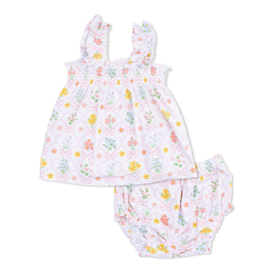 Spring Blooms Bow Trellis - Ruffly Strip Top and Bloomer