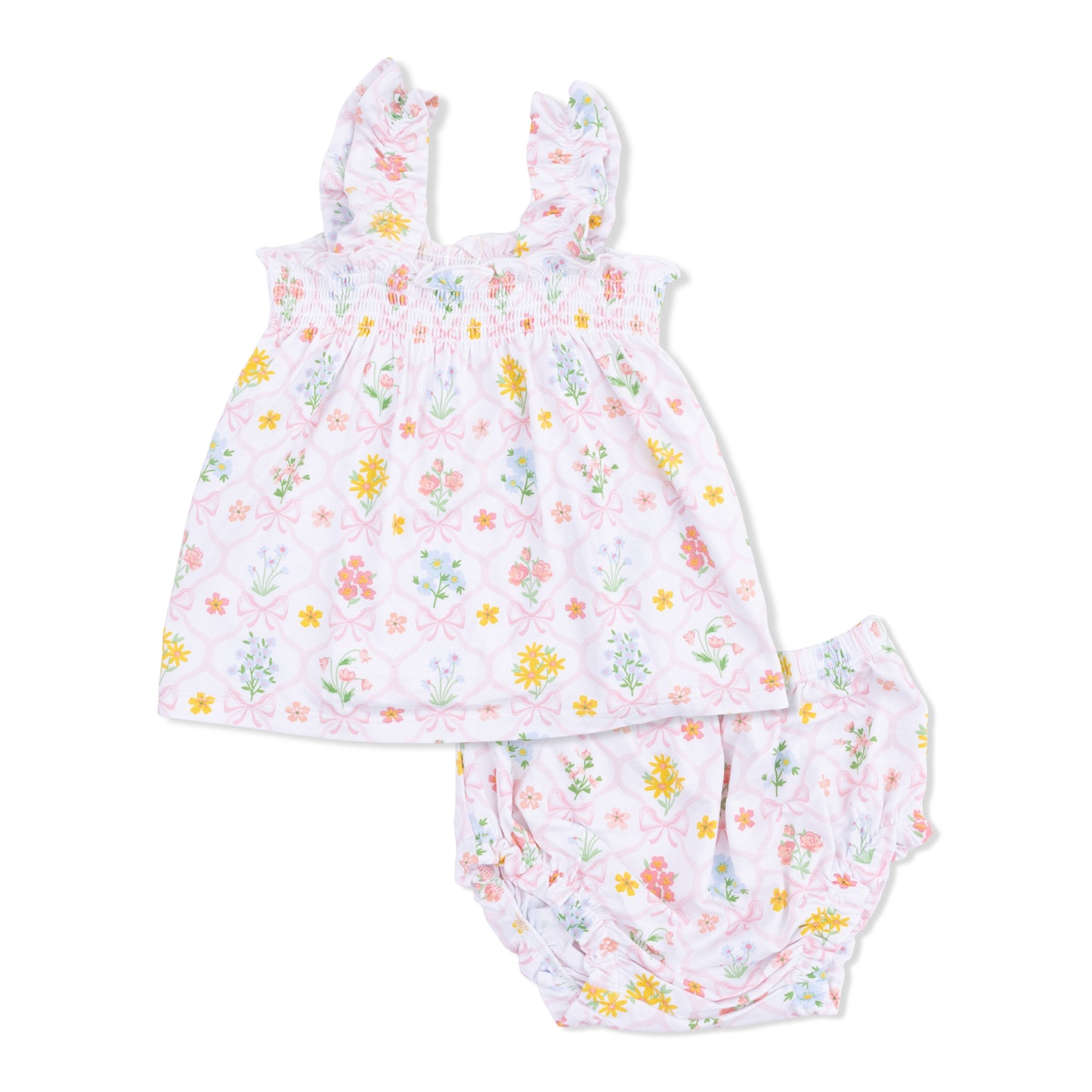 Spring Blooms Bow Trellis - Ruffly Strip Top and Bloomer