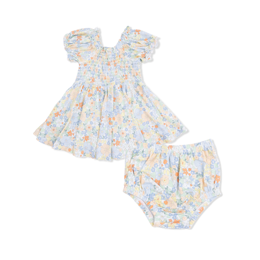 Georgia Floral - Smocked Twirly Dress and Bloomer