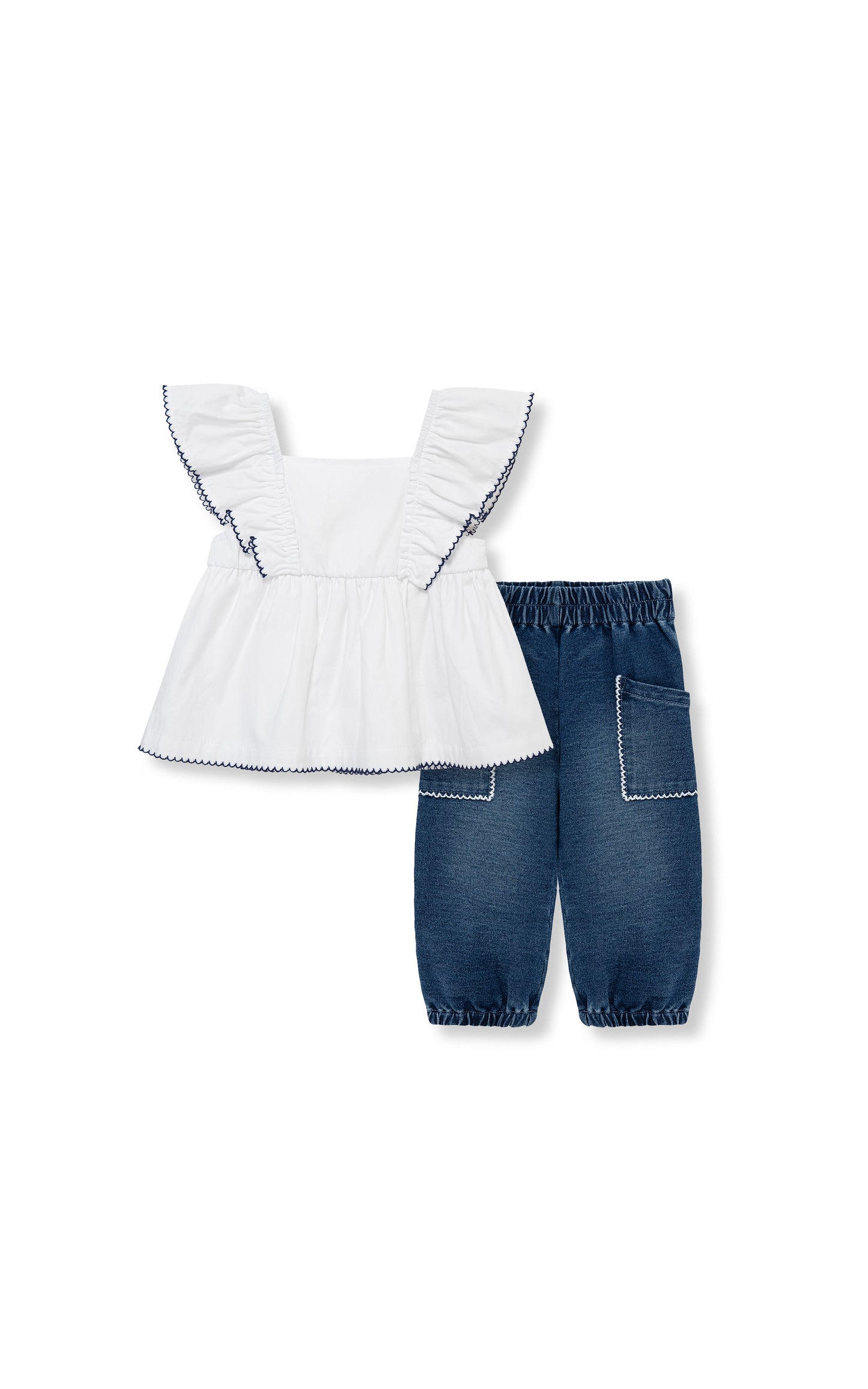 2 Piece Knit Denim Pant Set
