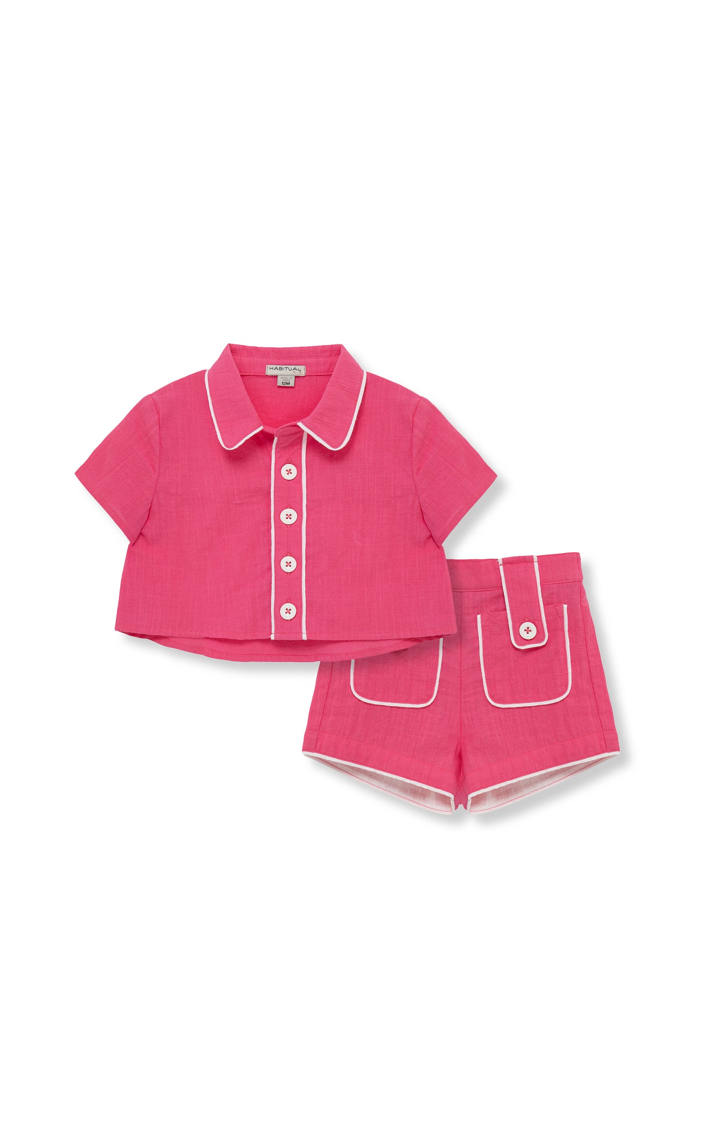 2 Piece Piped Short Set